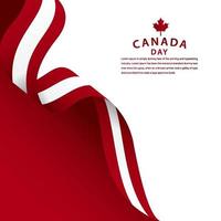 ilustração de design de modelo vetorial feliz celebração do dia do Canadá vetor