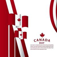 ilustração de design de modelo vetorial feliz celebração do dia do Canadá vetor