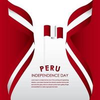 feliz celebração do dia da independência do Peru ilustração de design de modelo de vetor