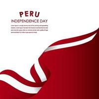 feliz celebração do dia da independência do Peru ilustração de design de modelo de vetor