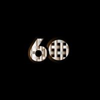 60 anos de celebração de aniversário elegante número preto ilustração de design de modelo vetorial vetor