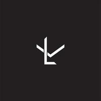 lv inicial carta sobreposição interligar logotipo monograma linha arte estilo vetor