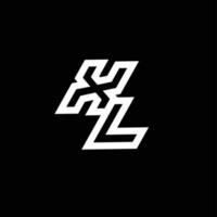 xl logotipo monograma com acima para baixa estilo negativo espaço Projeto modelo vetor