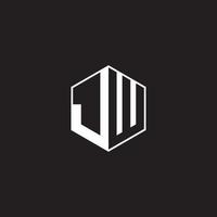 jw logotipo monograma hexágono com Preto fundo negativo espaço estilo vetor
