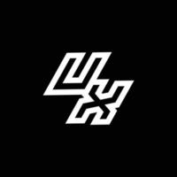 ux logotipo monograma com acima para baixa estilo negativo espaço Projeto modelo vetor