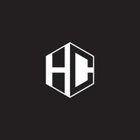 hc logotipo monograma hexágono com Preto fundo negativo espaço estilo vetor