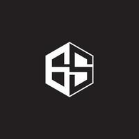gs logotipo monograma hexágono com Preto fundo negativo espaço estilo vetor