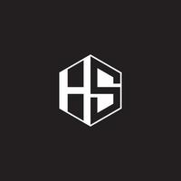 hs logotipo monograma hexágono com Preto fundo negativo espaço estilo vetor