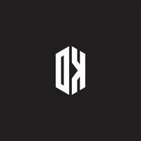 dk logotipo monograma com hexágono forma estilo Projeto modelo vetor