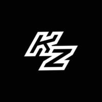 kz logotipo monograma com acima para baixa estilo negativo espaço Projeto modelo vetor