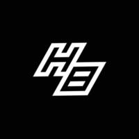 hb logotipo monograma com acima para baixa estilo negativo espaço Projeto modelo vetor