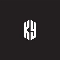 ky logotipo monograma com hexágono forma estilo Projeto modelo vetor