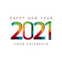 feliz ano novo 2021 celebração ilustração vetorial modelo design