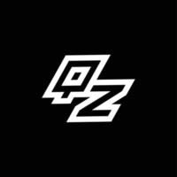 qz logotipo monograma com acima para baixa estilo negativo espaço Projeto modelo vetor