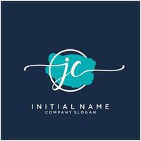 inicial jc feminino logotipo coleções modelo. caligrafia logotipo do inicial assinatura, casamento, moda, joalheria, butique, floral e botânico com criativo modelo para qualquer companhia ou negócios. vetor