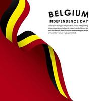 feliz comemoração do dia da independência da bélgica ilustração vetorial design de modelo vetor