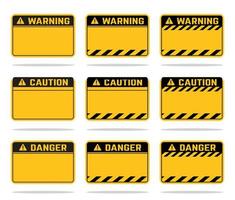 modelo de advertência de perigo amarelo vetor