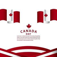 ilustração de design de modelo vetorial feliz celebração do dia do Canadá vetor