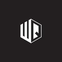 wq logotipo monograma hexágono com Preto fundo negativo espaço estilo vetor