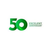 50 anos excelente celebração de aniversário logotipo verde ilustração vetorial modelo design vetor