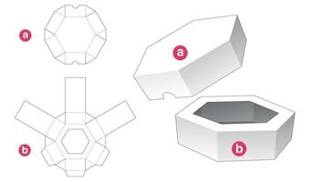 bandeja hexagonal e molde da tampa cortada vetor