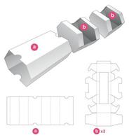 Bandeja hexagonal dupla com molde de tampa cortada vetor