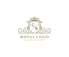 inicial cb carta luxuoso marca logotipo modelo, para restaurante, realeza, butique, cafeteria, hotel, heráldico, joia, moda e de outros vetor ilustração.