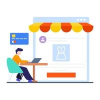 conceito de compras online ou e-commerce vetor