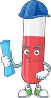 vermelho teste tubo desenho animado personagem vetor