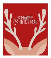 cartão de feliz natal com rena vetor