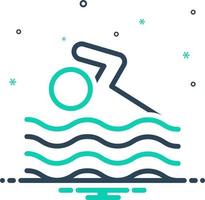 ícone de mistura para nadar vetor