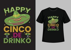 feliz cinco de beber tipografia t camisa Projeto vetor