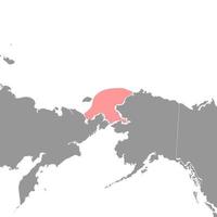 Chukchi mar em a mundo mapa. vetor ilustração.