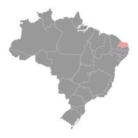 mapa do rio grande do norte, estado do brasil. ilustração vetorial. vetor