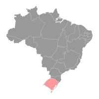 mapa do rio grande do sul, estado do brasil. ilustração vetorial. vetor