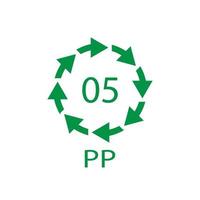 ícone de vetor 5 símbolo de reciclagem de plástico.