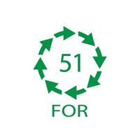 reciclagem de biomateriais código 51 para. ilustração vetorial