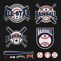 Design de logotipo de distintivo de beisebol para logotipo vetor