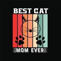 design de camiseta de gato vetor