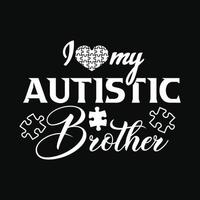 design de camiseta de autismo vetor