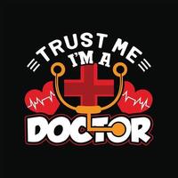 design de camiseta médica vetor