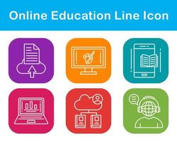 conjunto de ícones vetoriais de educação online vetor