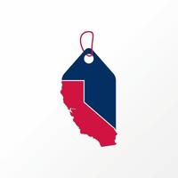único mas simples tag marca ou preço com Califórnia Estado mapa imagem gráfico ícone logotipo Projeto abstrato conceito vetor estoque. pode estar usava Como uma símbolo relacionado para fazer compras ou localização
