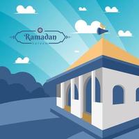 Ramadã kareem ilustração do indonésio mesquita Projeto vetor