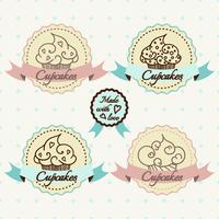 Conjunto de logotipo de cupcake. vetor