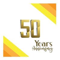 50 anos de comemoração de aniversário ilustração de design de modelo de vetor de cor dourada