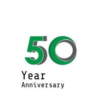Celebração de aniversário de 50 anos ilustração de design de modelo vetorial de cor verde vetor