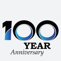 100 anos de comemoração de aniversário ilustração de design de modelo vetorial preto e azul vetor