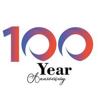 100 anos de comemoração de aniversário de cores do arco-íris ilustração de design de modelo vetor