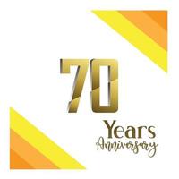 70 anos de comemoração de aniversário de ouro ilustração de design de modelo vetorial vetor